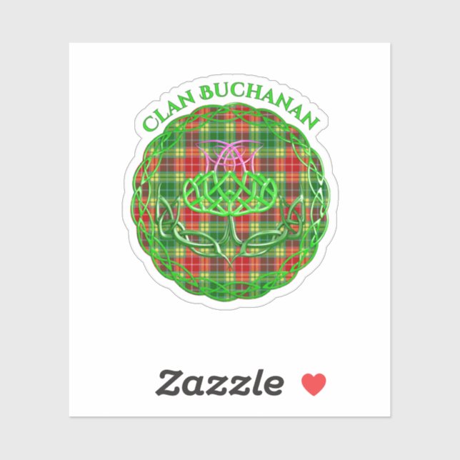 Buchanan Scottish Tartan Celtic Thistle Aufkleber (Blatt)