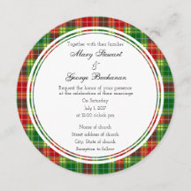 Buchanan Scottish Wedding Round Einladung