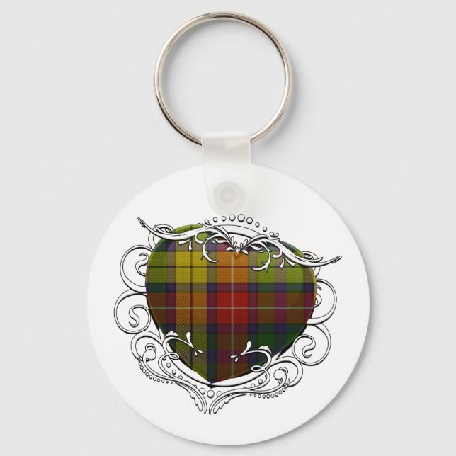 Buchanan Tartan Heart Schlüsselanhänger (Vorderseite)