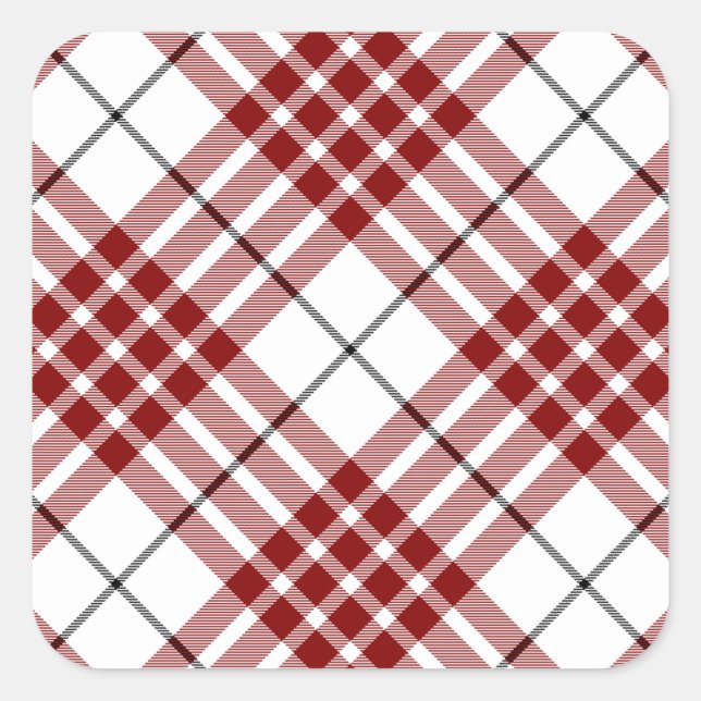 Buchanan tartan kariert quadratischer aufkleber (Vorderseite)