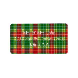 Buchanan Tartan Label Adressaufkleber