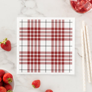 Buchanan Tartan Rot-Weiß-Kariert Serviette
