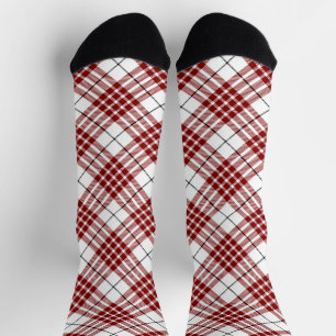 Buchanan-Tartan Rot-Weiß-Kariert Socken