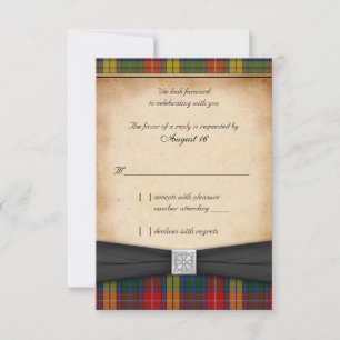 Buchanan Tartan Wedding Reply RSVP Card Ver 2 Karte
