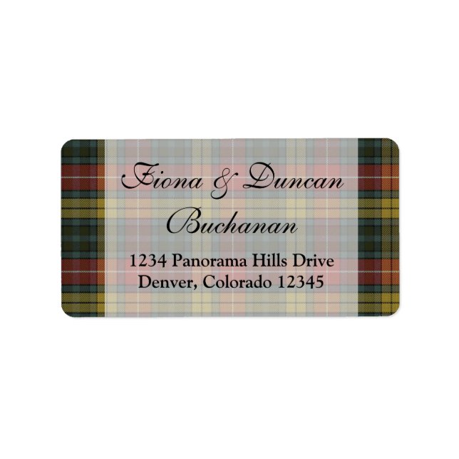 Buchanan Weathered Clan Tartan Address Label Adressaufkleber (Vorne)