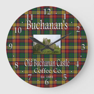 Buchanan's alte Buchanan Burg Kaffee Co. Große Wanduhr