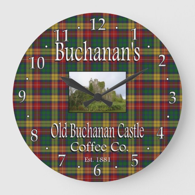 Buchanan's alte Buchanan Burg Kaffee Co. Große Wanduhr (Vorderseite)