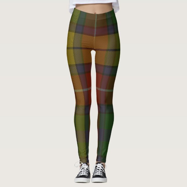 Buchanantartan-Clan kariert Leggings (Vorderseite)