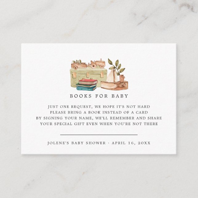Buchanfrage | Boho Kinderzimmer Babydusche Begleitkarte (Vorderseite)