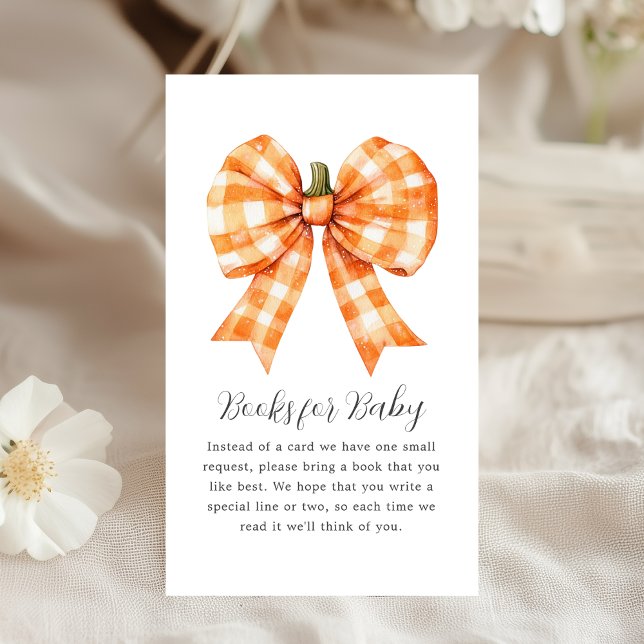 Buchanfrage | Fall Orange Bow Baby Dusche Begleitkarte (Von Creator hochgeladen)