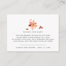 Buchanfrage | Floral Ladybug Babydusche Begleitkarte