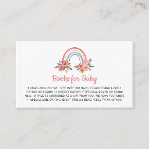 Buchanfrage für Baby Shower Floral Rainbow Begleitkarte