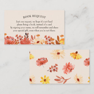 Buchanfrage für Herbst/Wildblume für Babynahrung Visitenkarte