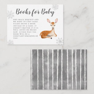 Buchanfrage für Sweet Deer Gray Winter Baby Shower Begleitkarte