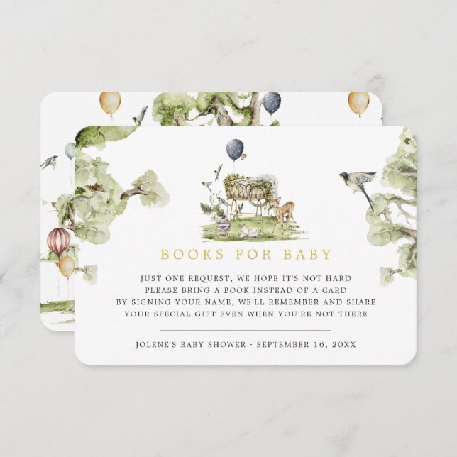 Buchanfrage | Woodland Circus Baby Animes Begleitkarte (Vorne/Hinten)