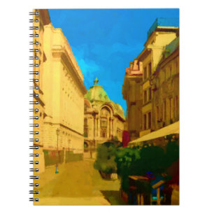 Bucharest Pallace Digital Painting Art Print Notizblock