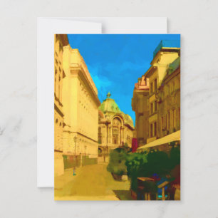 Bucharest Pallace Digital Painting Art Print Postkarte