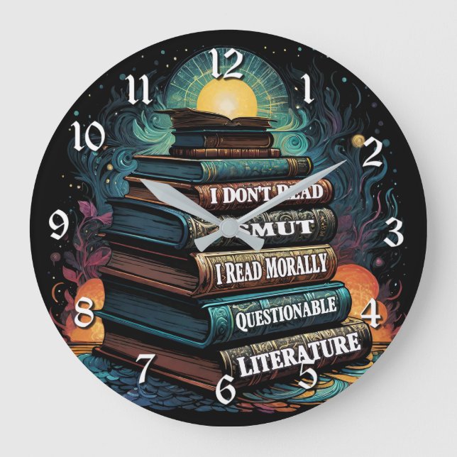 Buchauswahl Humor Große Wanduhr (Vorderseite)