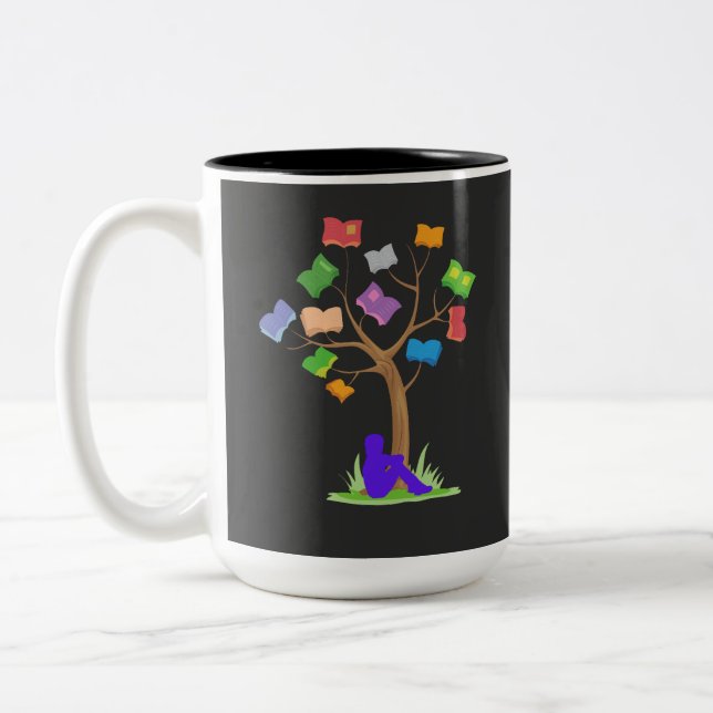 Buchbaum - Bibliothek Zweifarbige Tasse (Links)