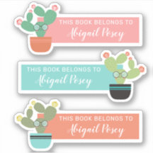 Buchbespectacled Cacti Book Label