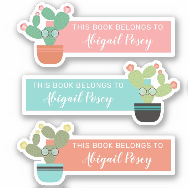 Buchbespectacled Cacti Book Label (Vorderseite)