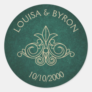 Buchbibliothek Geek Green Literary Wedding Runder Aufkleber