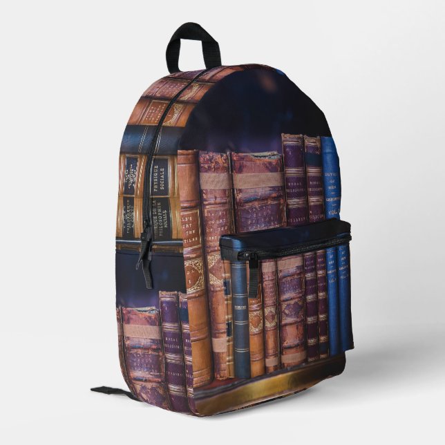 Buchbinderbücher für antike Werke Bedruckter Rucksack (Rückseitige Ecke links)