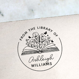 Buchblüten und Schmetterlinge aus der Bibliothek Gummistempel
