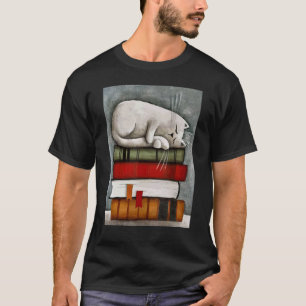 Buchbuch Buchwürmer Bibliothekarische Katze auf Bü T-Shirt