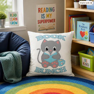 Buchbündel Katzenliebhaber und Bücherwurm Kissen
