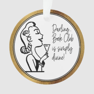 Buchclub-Freund Retro Vintage Dame Faux Gold Ornament