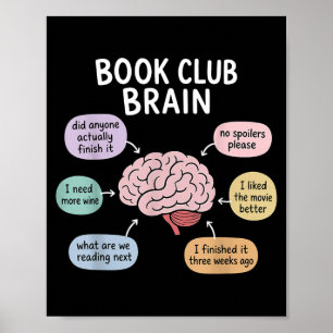 Buchclub-Gehirn Buchliebhaber Lesender Bücherwurm Poster