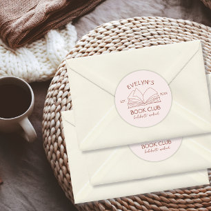 Buchclub Literarische handgezeichnete Junggesellin Runder Aufkleber