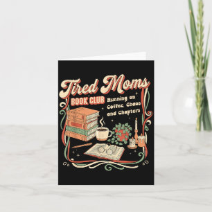 Buchclub müder Mütter Retro-Design Lustiges Lesen Karte