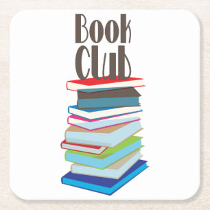 Buchclub Rechteckiger Pappuntersetzer