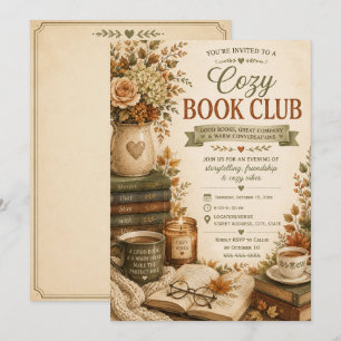 Buchclub Rustikal Vintage Herbst  Einladung
