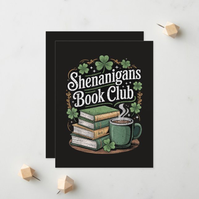 Buchclub St. Patricks Day Ankündigung (Vorderseite/Rückseite Beispiel)