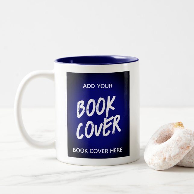 Buchcover Blue Author Promotionbook Launch Zweifarbige Tasse (Mit Donut)