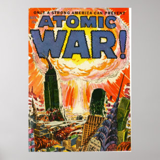 Buchcover für das Comic des Atomkriegs Poster