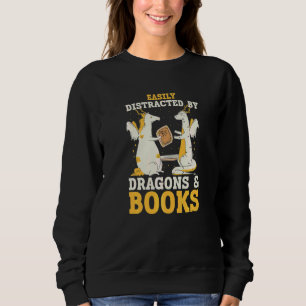 Buchdrache Bekleidung Für Bücherwürmer Lesende Bib Sweatshirt