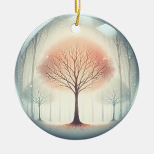 Buche Baum Serene Winter Heiligtum Keramik Ornament