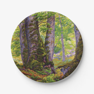 Buche Bäume im Wald (Wald) (Paul Ranson) Pappteller