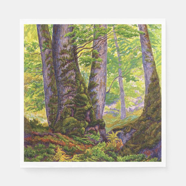 Buche Bäume im Wald (Wald) (Paul Ranson) Serviette (Vorderseite)