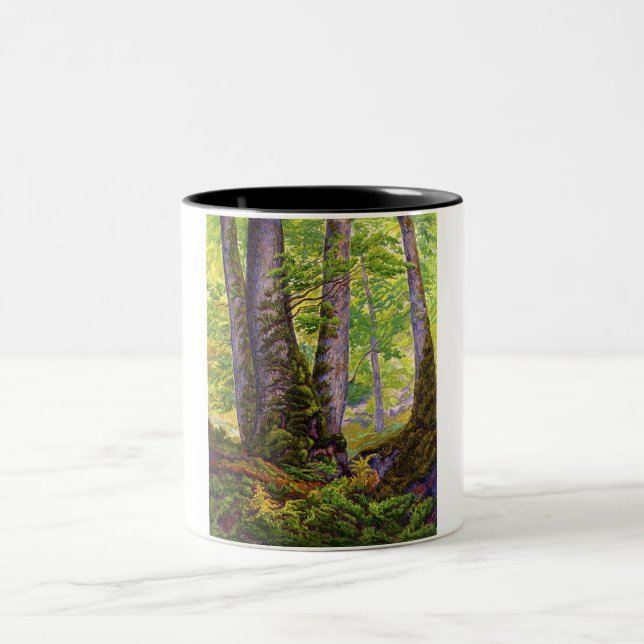 Buche Bäume im Wald (Wald) (Paul Ranson) Zweifarbige Tasse (Mittel)