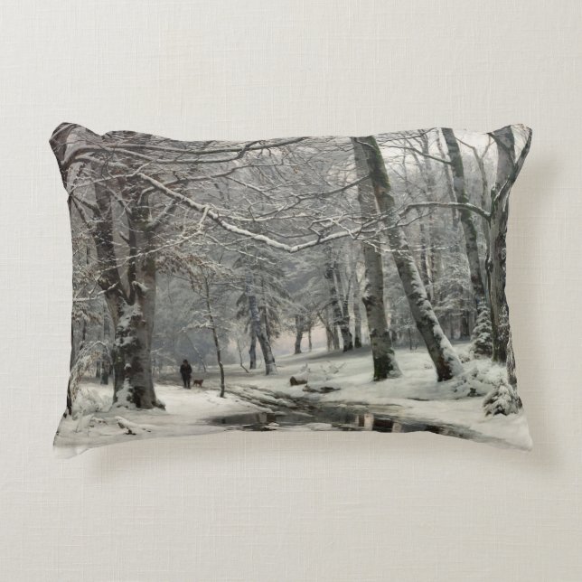 Buche Forest, Winter von Anders Andersen-Lundby Dekokissen (Vorderseite)