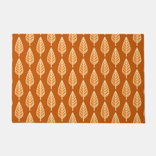 Buche Leaf Muster, Schatten von Mandarin Orange Fußmatte
