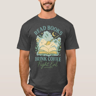 BUCHE LESEN KAFFEE TRINKEN T-Shirt