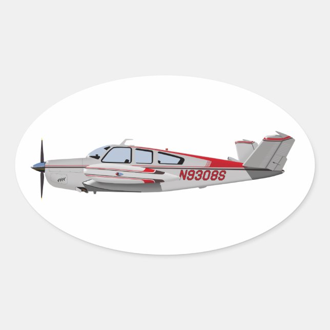 Buche V-35 Bonanza 453453 Ovaler Aufkleber (Vorderseite)