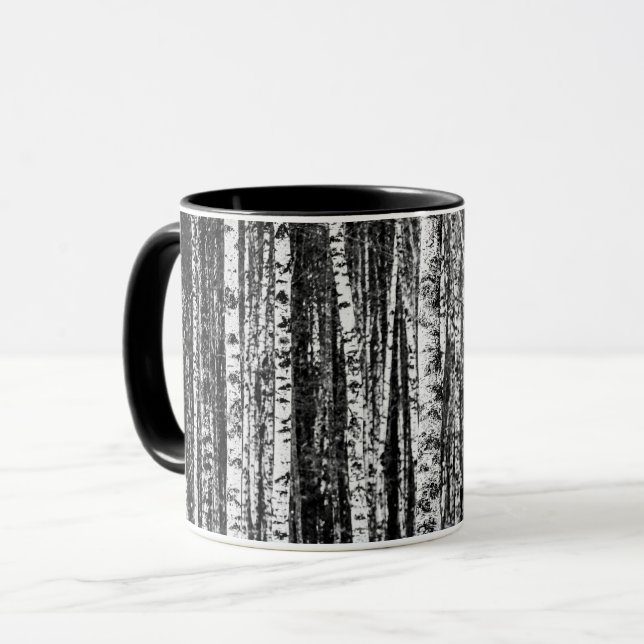 Buche, weiß und Holzkohle, grau/grau Tasse (Vorderseite Links)
