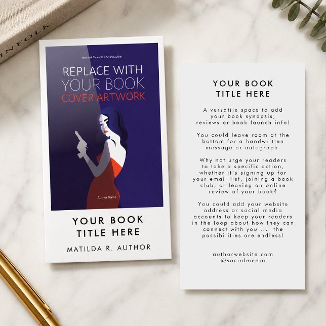 Buchen | Autor Werbefilm Cover Artwork Visitenkarte (Custom author business cards with book cover artwork for signings, launches, and reader events)